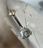 Prong-Set Round Faceted Gem Navel Curve by Industrial Strength (ALL COLORS)