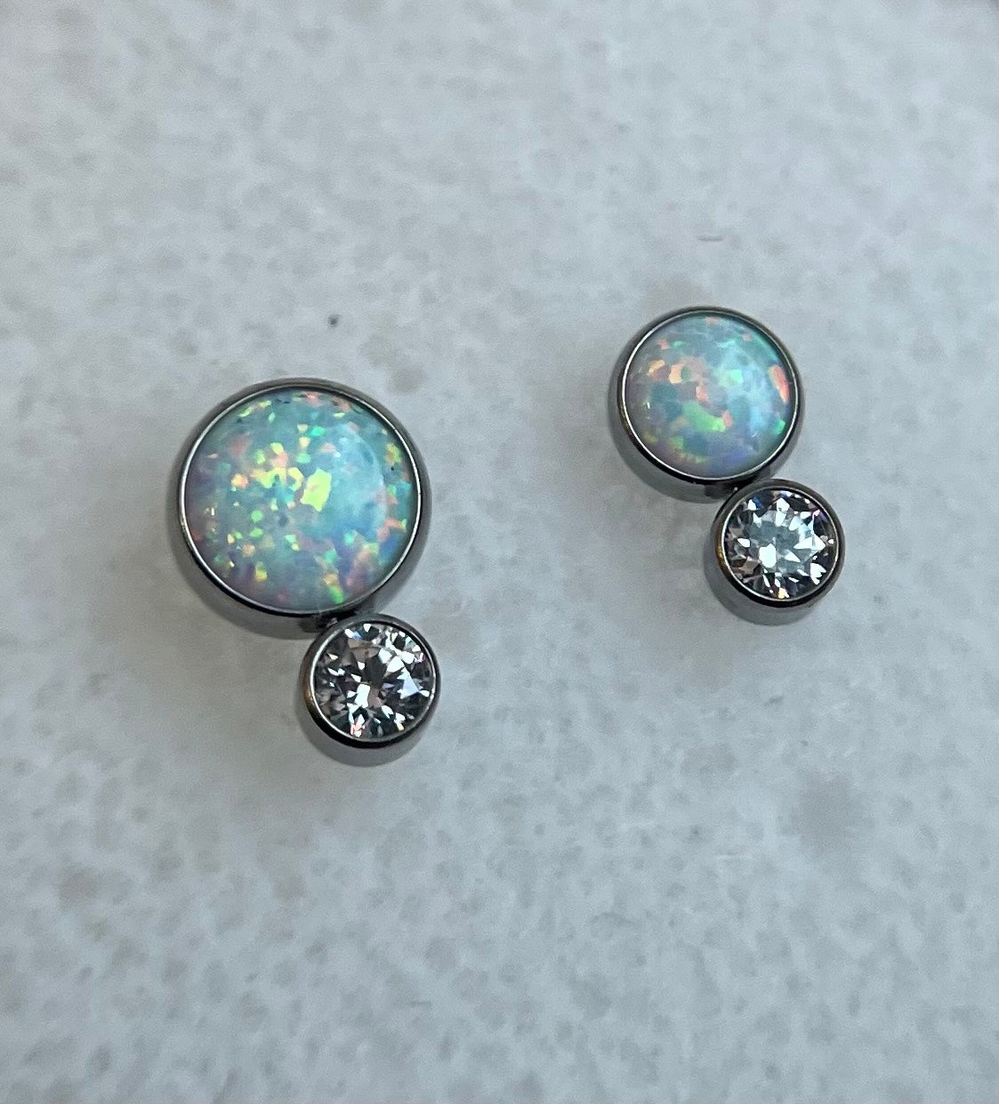 Bezel Set Two Gem Cabochon Cluster by NeoMetal