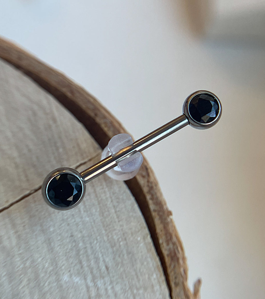 Side-Set Gem Nipple End by Neometal (sold individually)