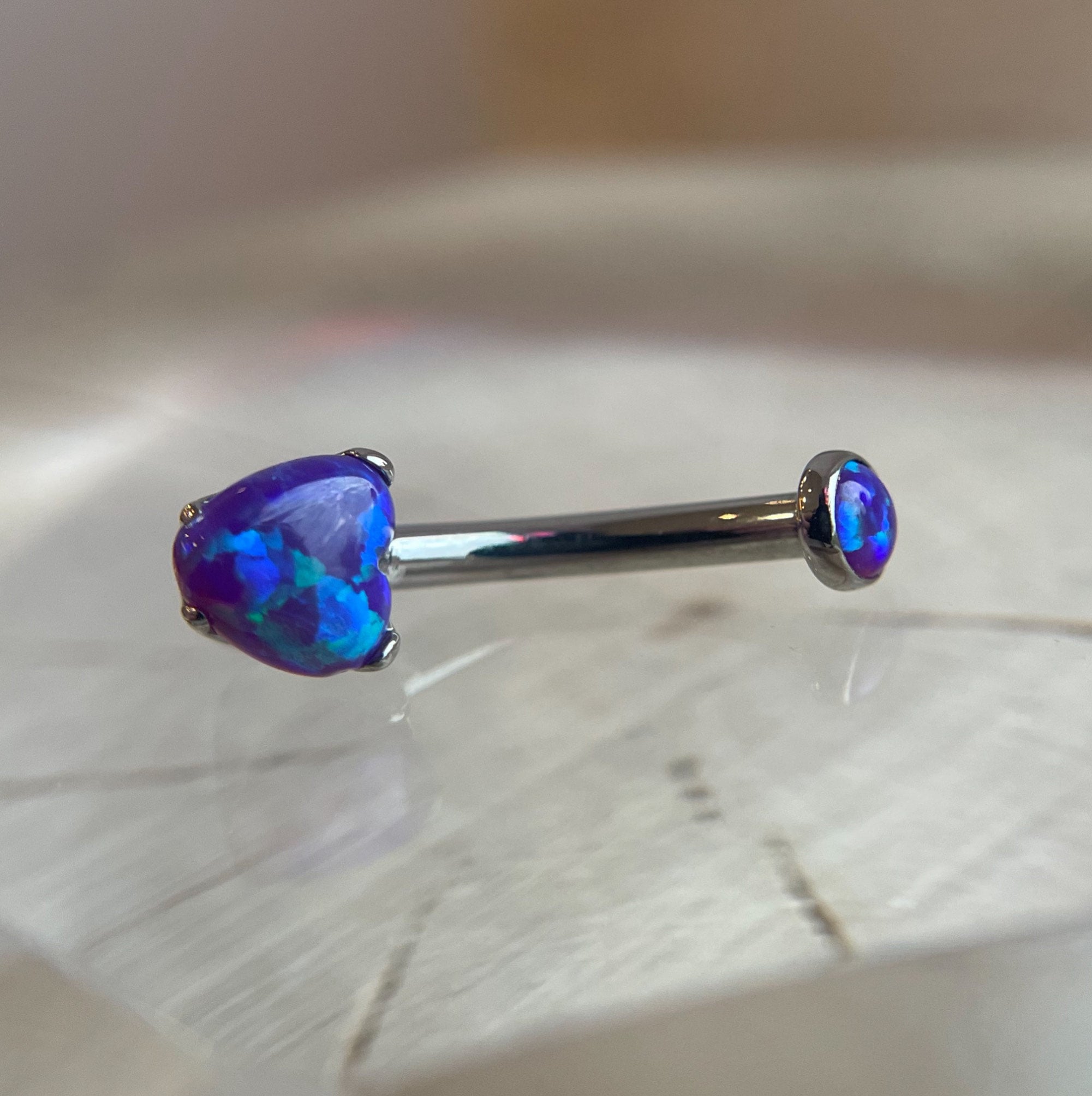 Dark Purple Heart Navel Curve by Anatometal