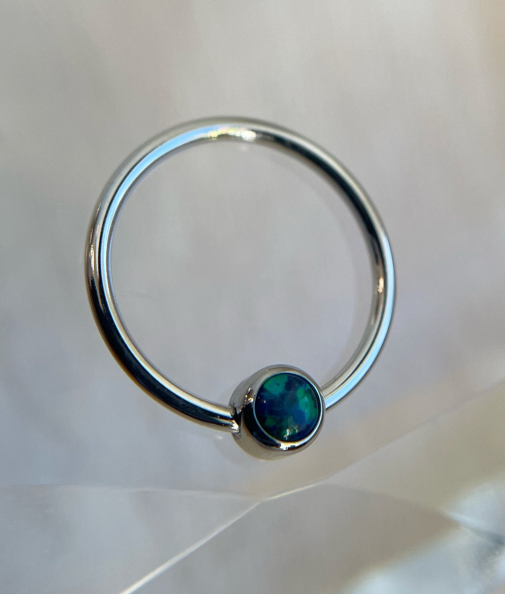 Titanium Captive Gem Beads (CZ, Opal & Natural Stone)