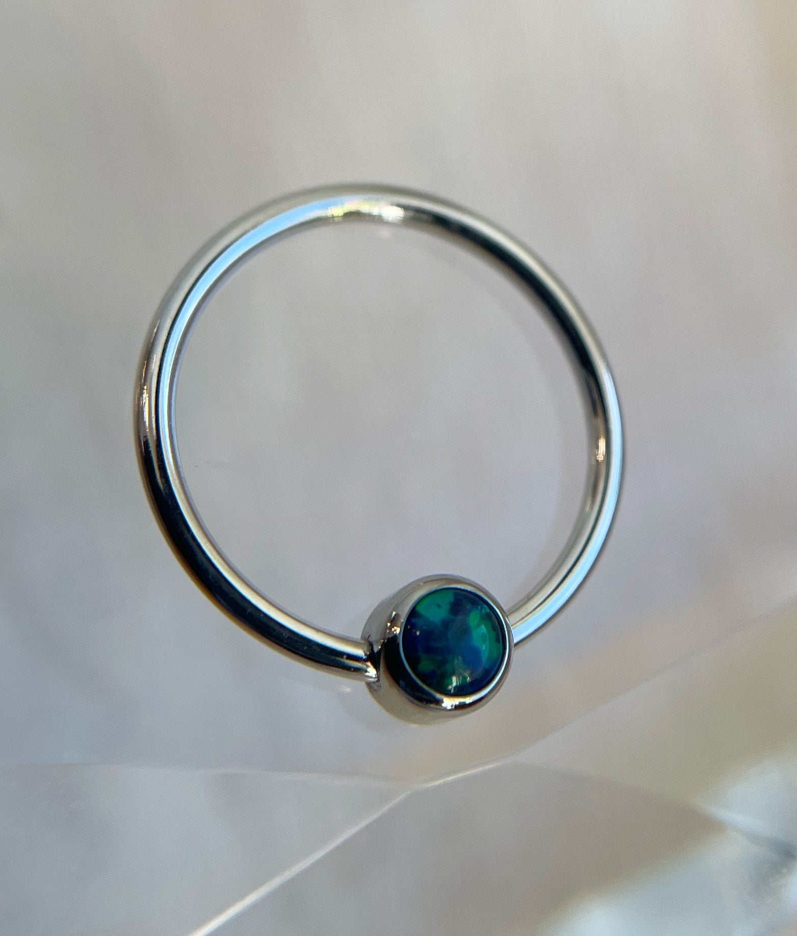 Titanium Captive Gem Beads (CZ, Opal & Natural Stone)