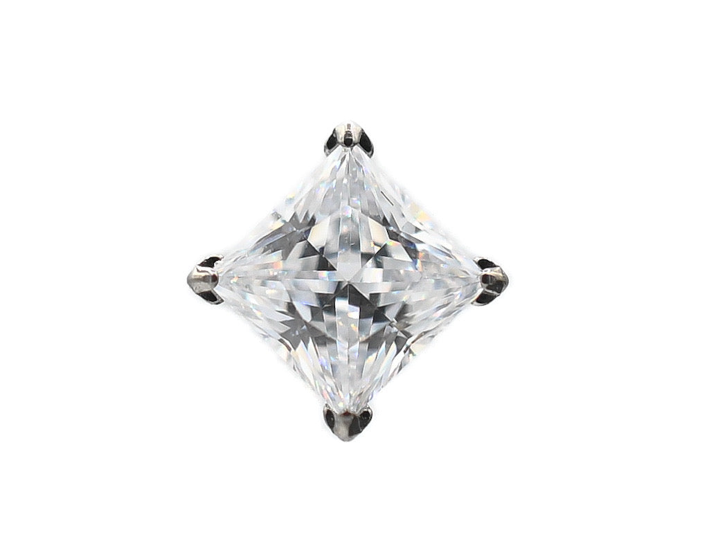 Clear CZ Princess Cut End by NeoMetal