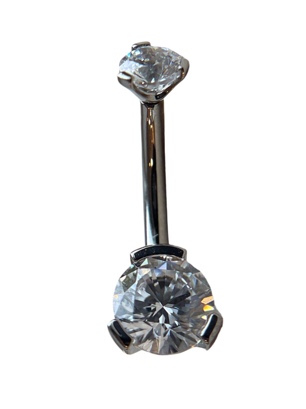 Prong-Set Round Faceted Gem Navel Curve by Industrial Strength (ALL COLORS)