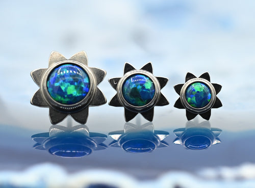 Titanium Sun Cabochon Ends by NeoMetal