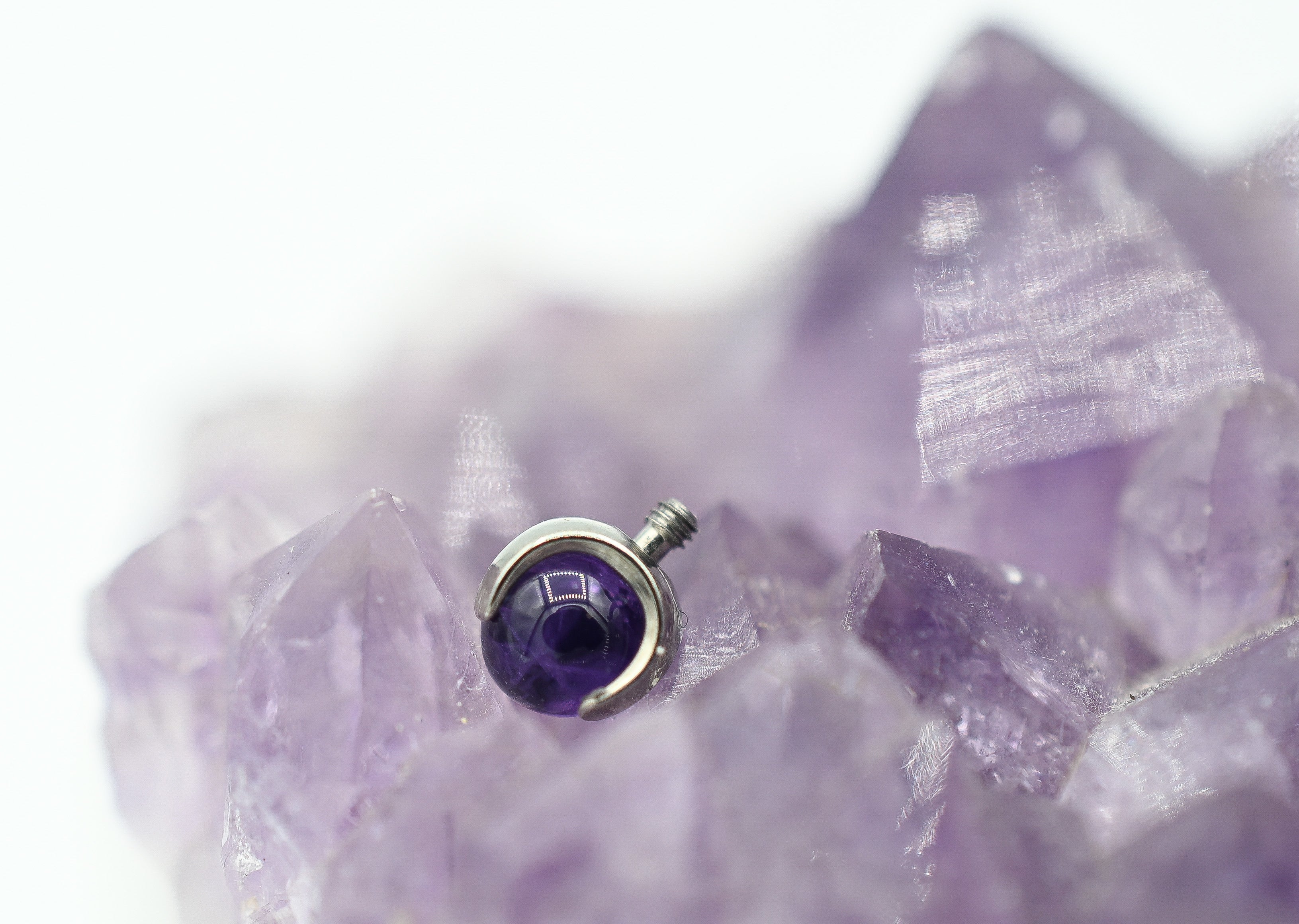 14g 3-Prong Natural Stones for Nipple Barbells (ALL COLORS) by People's Jewelry