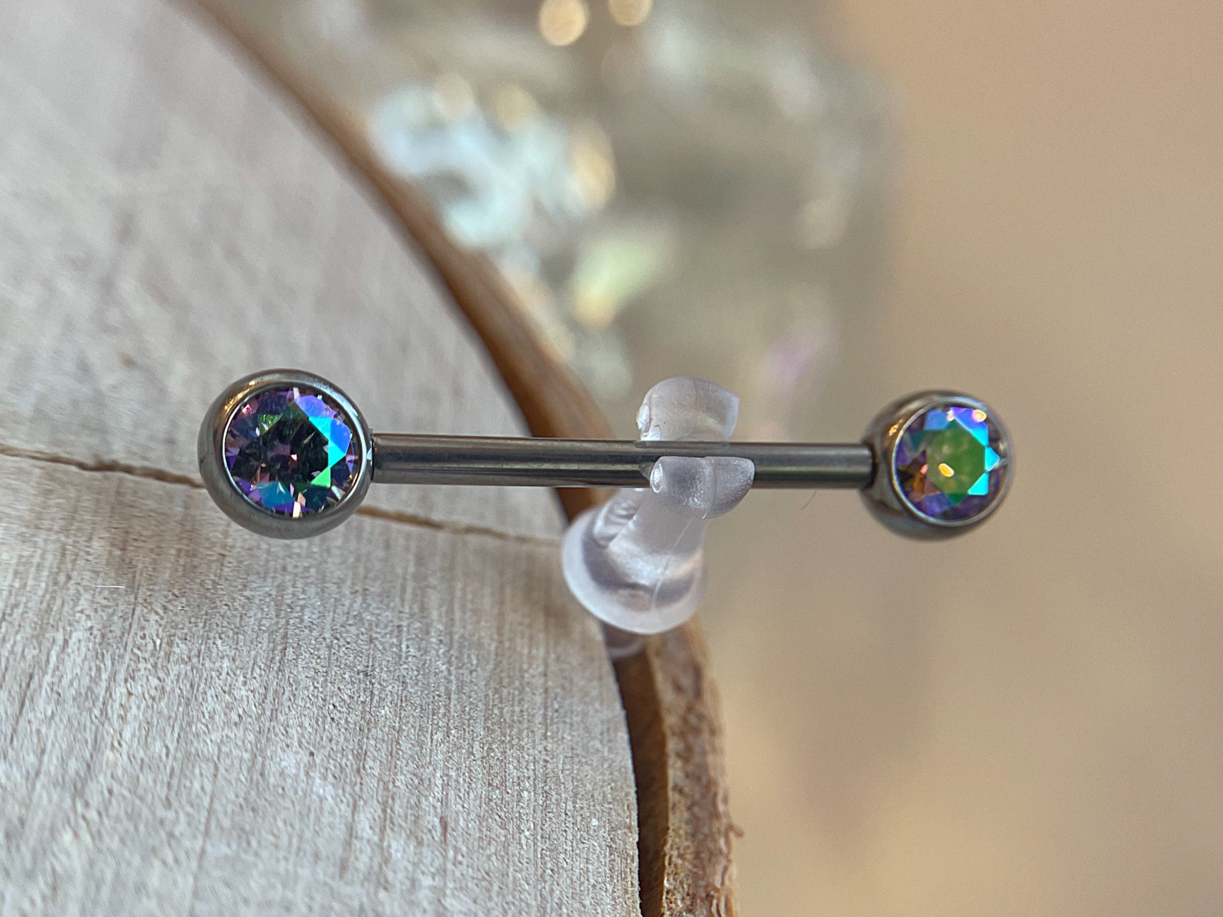 Side-Set Gem Nipple End by Neometal (sold individually)