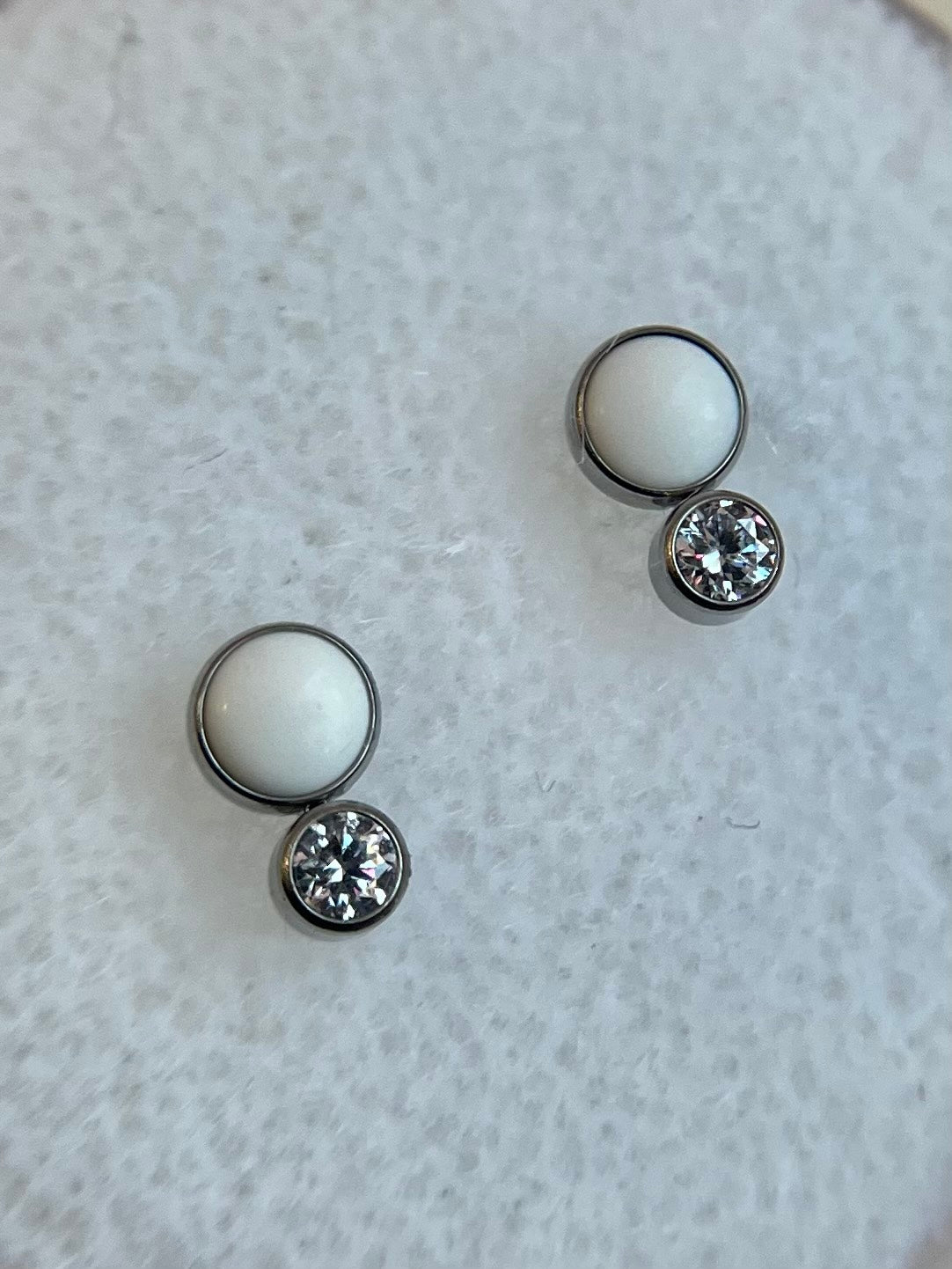 Bezel Set Two Gem Cabochon Cluster by NeoMetal