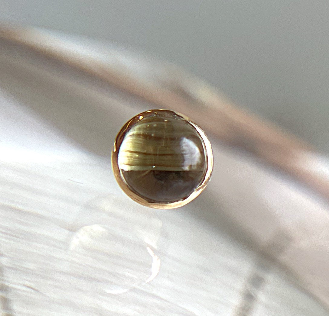 Golden Rutilated Quartz Bezel by Quetzalli