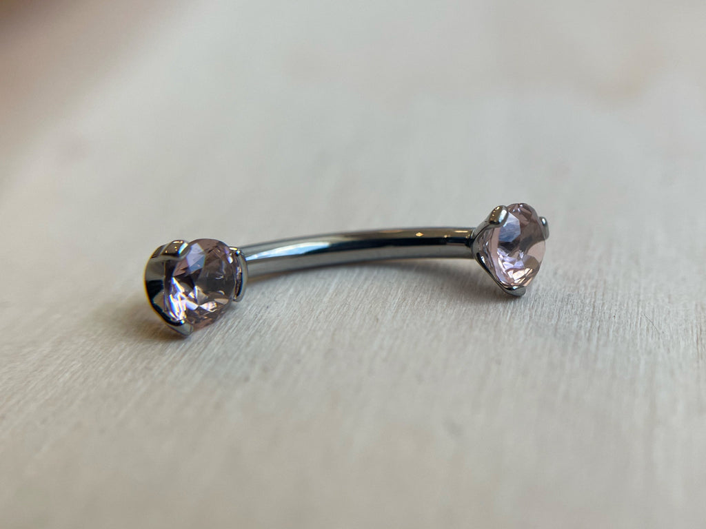 Prong-Set "Small Bottom" Navel Curve Round-Cut by Industrial Strength (4mm/4mm)