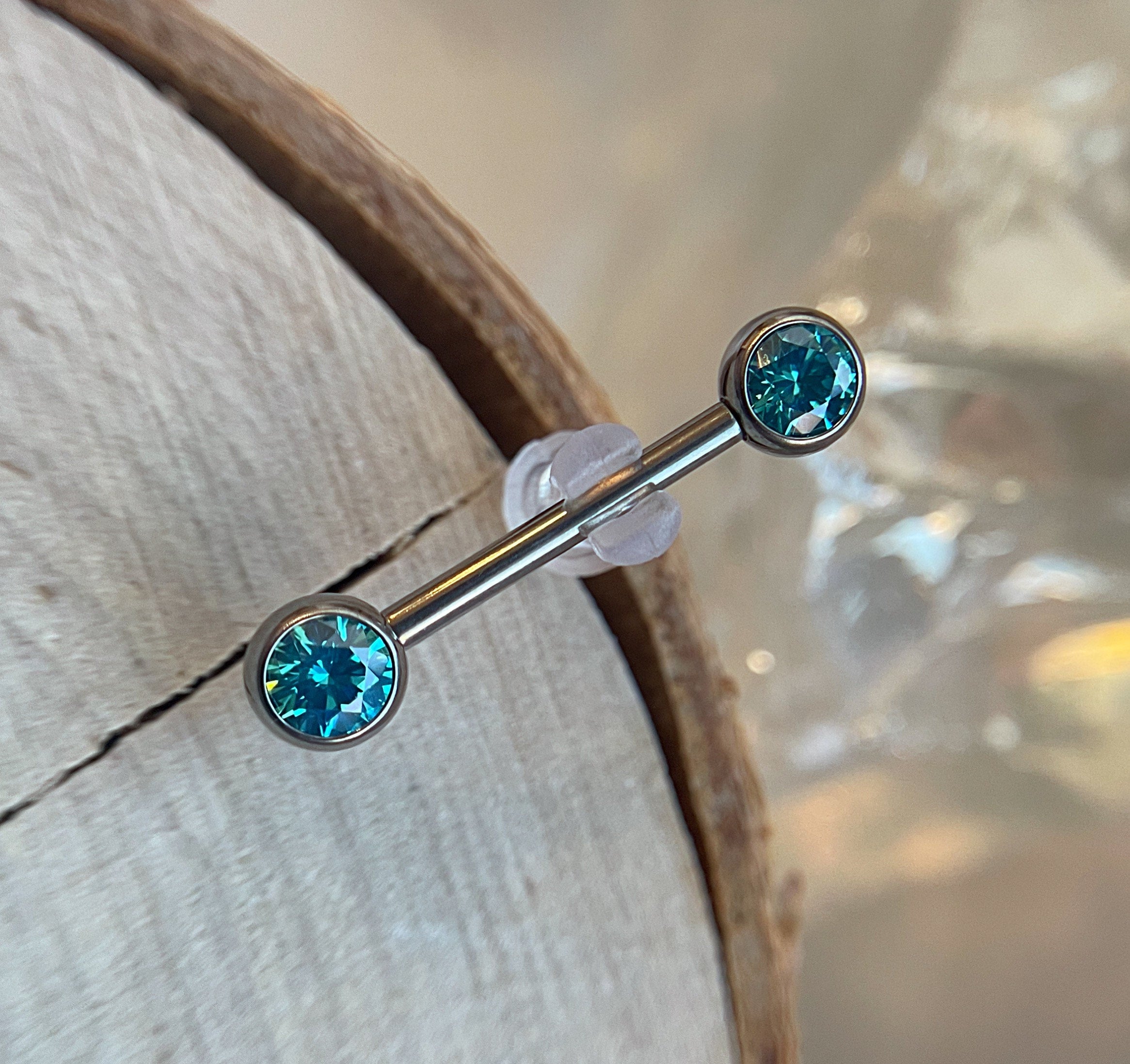 Side-Set Gem Nipple End by Neometal (sold individually)