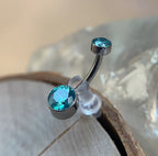 Mint CZ Navel Curve by Industrial Strength (4mm x 6mm)