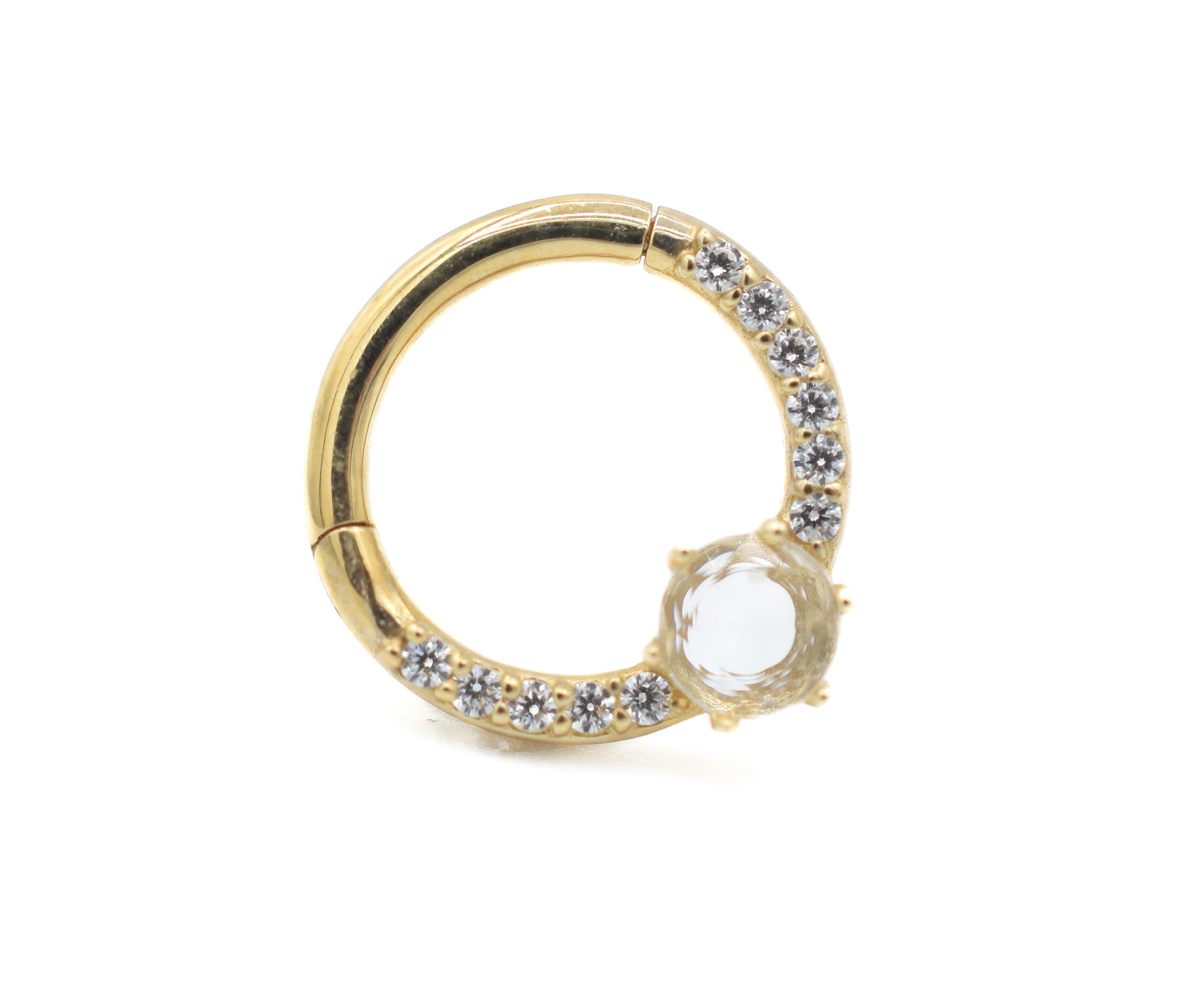 Tinsley - CZ + White Saphire Clicker by Buddha Jewelry