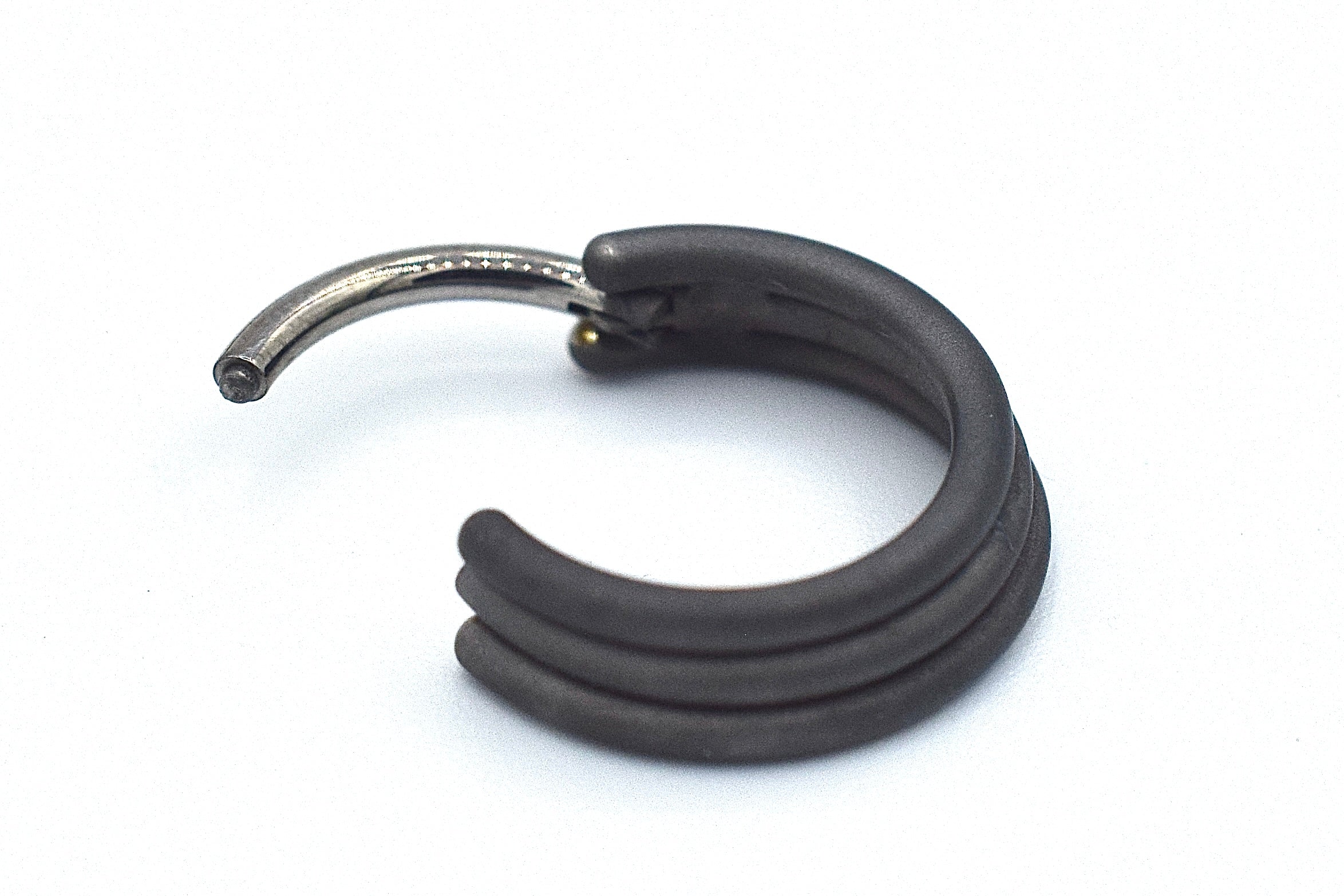 Dark Matte Triple Hinge Ring by Zadamer