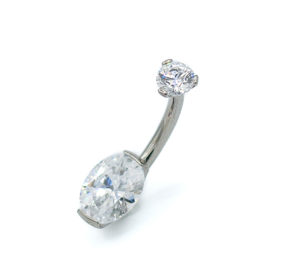 Prong-Set Oval Cut Navel Curve by Industrial Strength