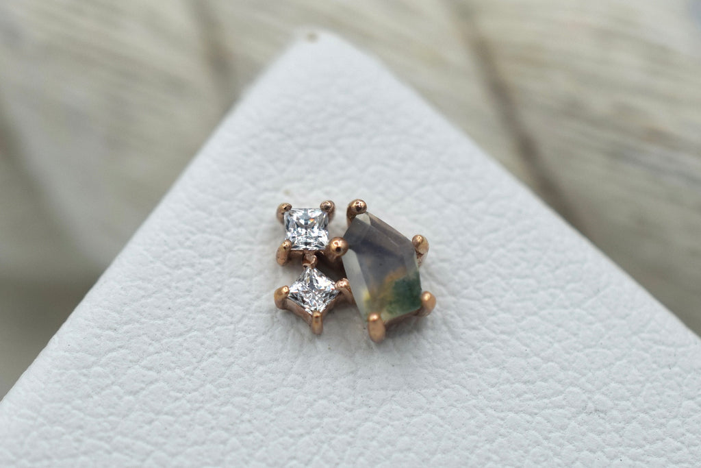 Lyra - Moss Agate + CZ by Buddha Jewelry Organics