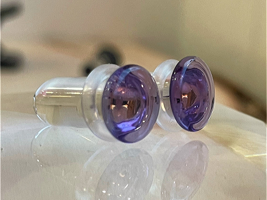 Pair of Amethyst CFP Single Flare by Glasswear