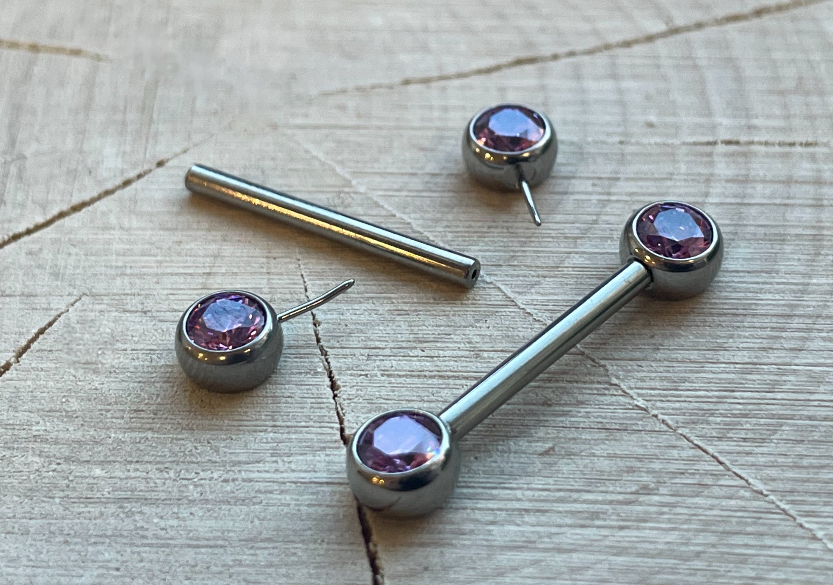 Side-Set Gem Nipple End by Neometal (sold individually)