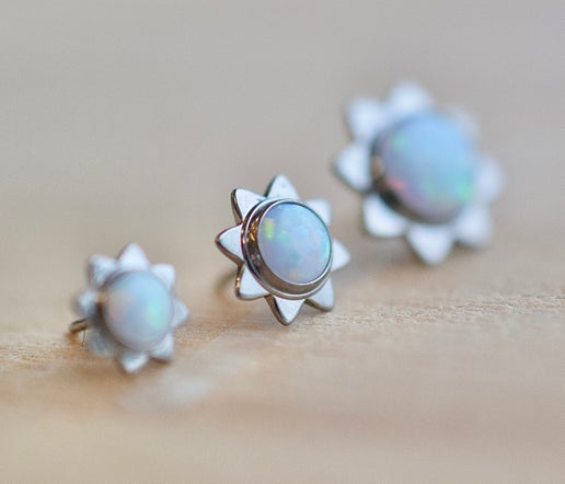 Titanium Sun Cabochon Ends by NeoMetal