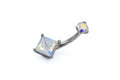 Prong-set Square Princess Star Cut Navel Curve by Industrial Strength