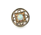 14ga Deco Circle with White Opal by Body Gems