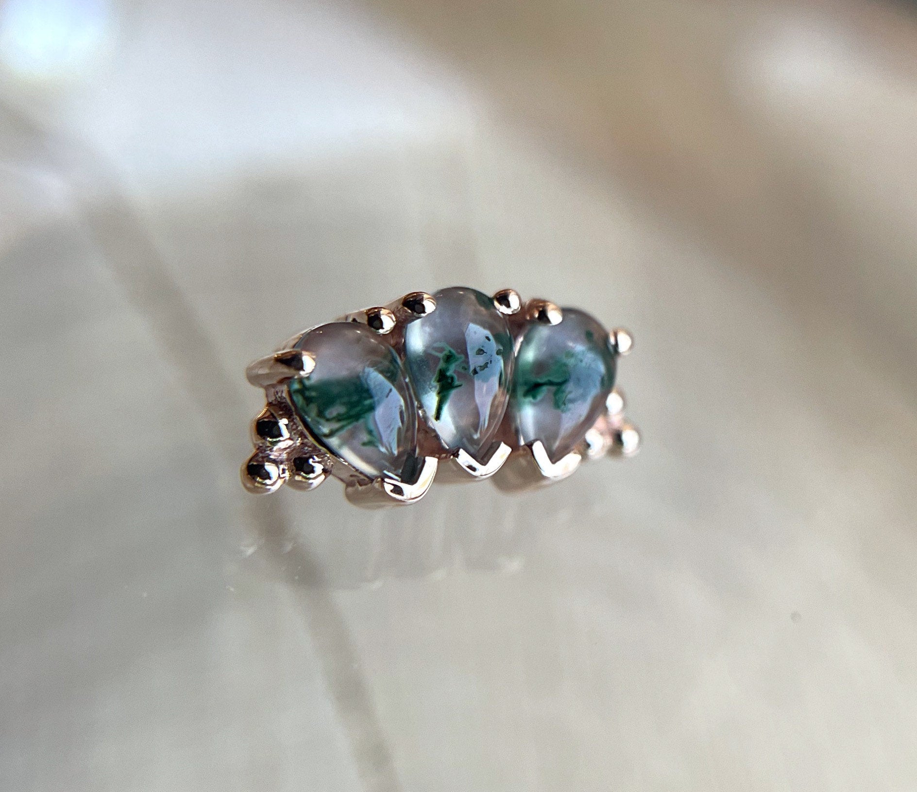 3-Gem Panaraya with Moss Agate by BVLA
