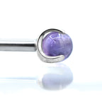 14g 3-Prong Natural Stones for Nipple Barbells (ALL COLORS) by People's Jewelry