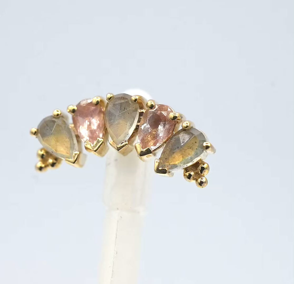 5-Gem Labradorite & Sunstone Pear Panaraya by BVLA