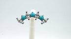 Sara Marquise and Round Fan with Turquoise and CZ by BVLA