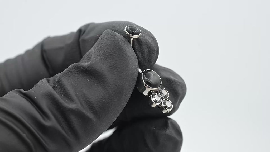 Bijoux Navel Curve (3-N) Onyx + Black CZ by LeRoi Fine Jewelry