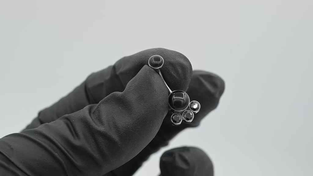 Bijoux Navel Curve Onyx + Black CZ by LeRoi Fine Jewelry